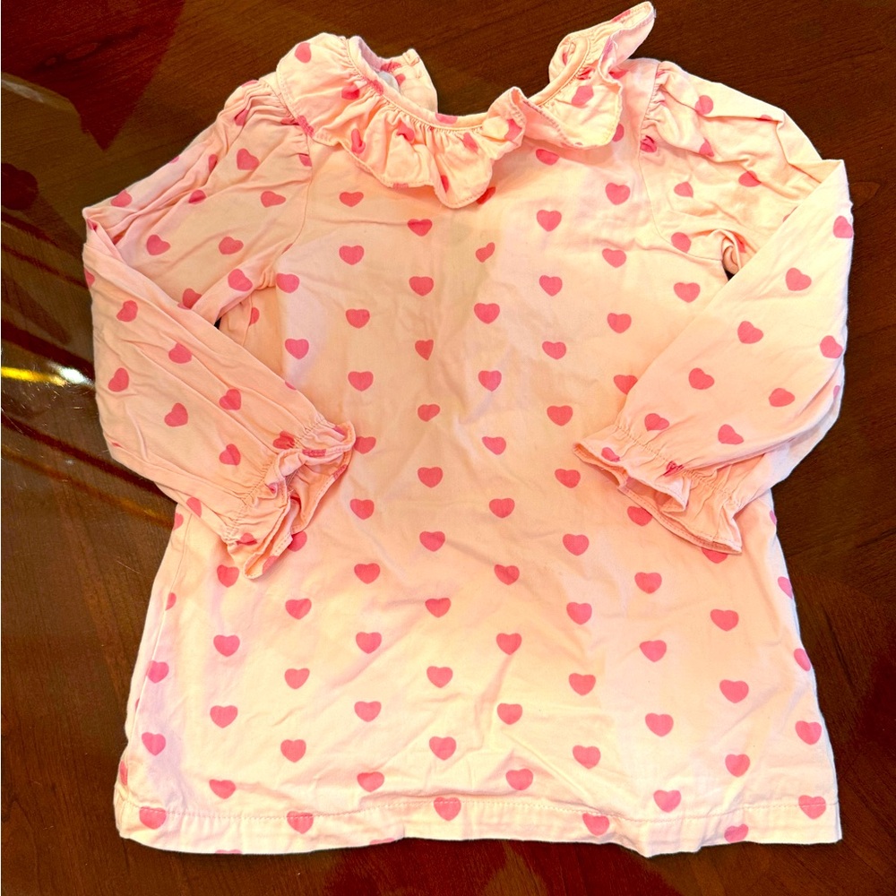 Girls Valentine’s heart tunic top